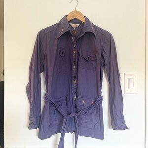 Vintage 70’s Indian Mercantile embroidered button down shirt